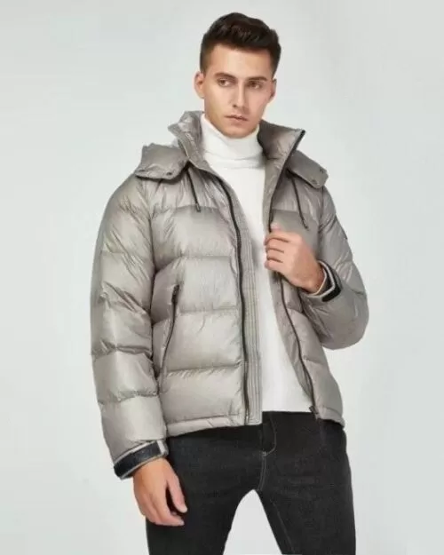 Mackage Jonas Foil Shield Down Jacket In Grey