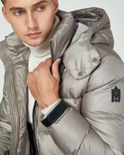 Mackage Jonas Foil Shield Down Jacket In Grey