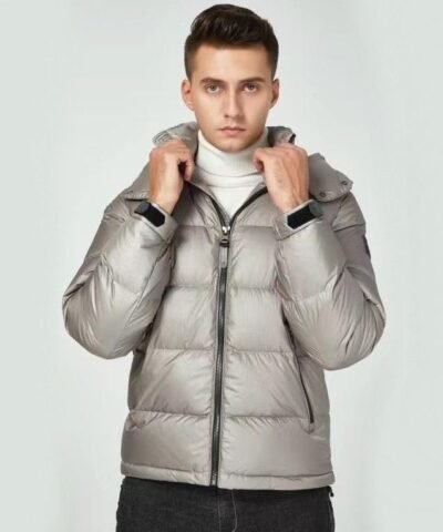 Mackage Jonas Foil Shield Down Jacket In Grey