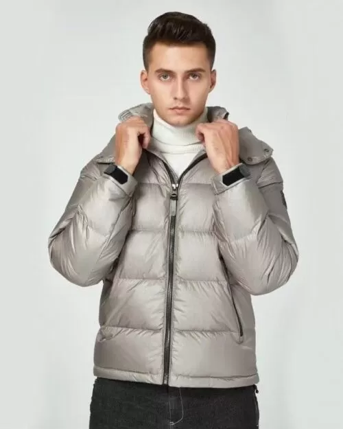 Mackage Jonas Foil Shield Down Jacket In Grey