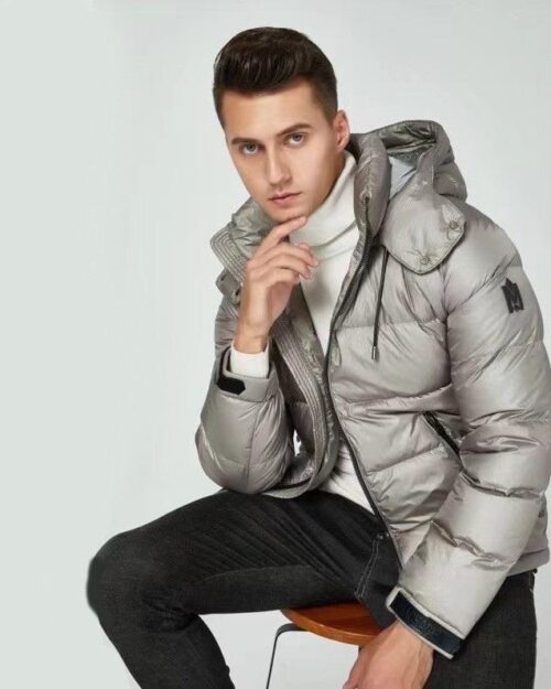 Mackage Jonas Foil Shield Down Jacket In Grey