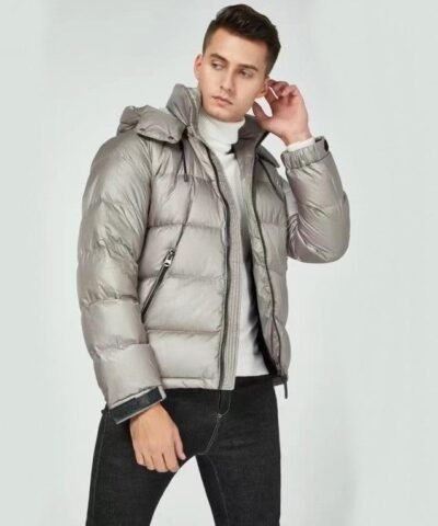 Mackage Jonas Foil Shield Down Jacket In Grey
