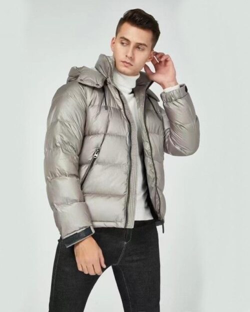 Mackage Jonas Foil Shield Down Jacket In Grey