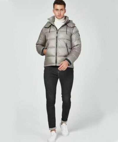 Mackage Jonas Foil Shield Down Jacket In Grey