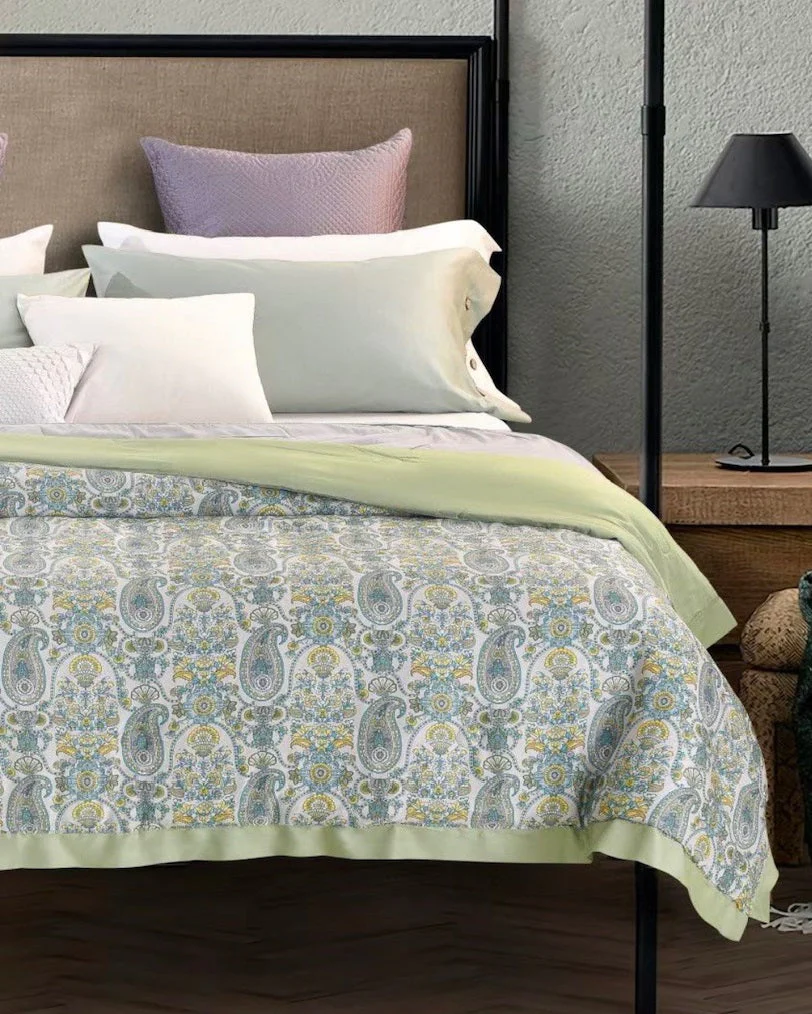 Ralph Lauren Home Paisley Series Cool Comforter In Soft Green Multi
