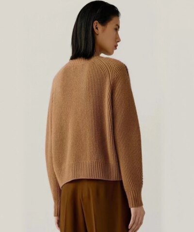 ICICLE Counter Genuine Jacquard Cashmere Wool Knitted Cardigan