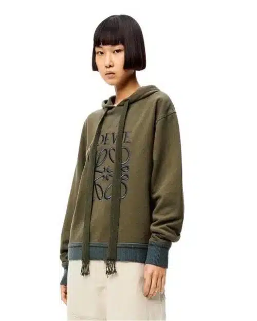 Loewe Anagram Logo-Embroidered Cotton Hoodie