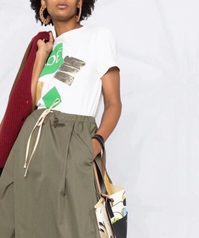 Marni Army Green Wide-Leg Cotton Culottes