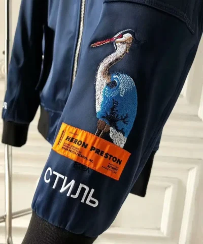 Heron Preston Blue Short Bomber Jacket