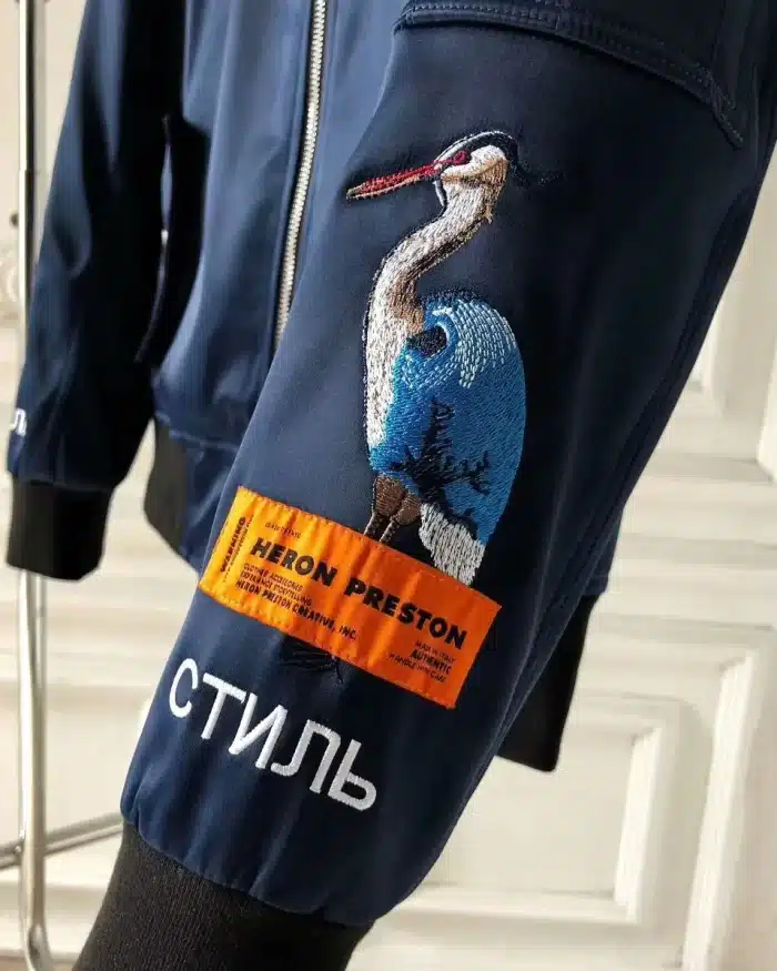 Heron Preston Blue Short Bomber Jacket