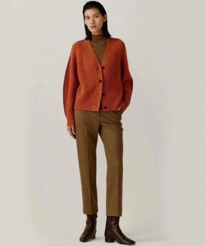 ICICLE Counter Genuine Jacquard Cashmere Wool Knitted Cardigan