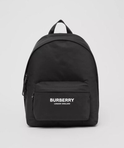 Burberry Logo Print Nylon Backpack