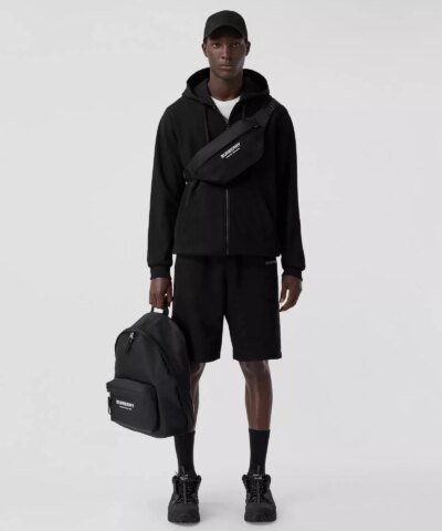 Burberry Logo Print Nylon Backpack