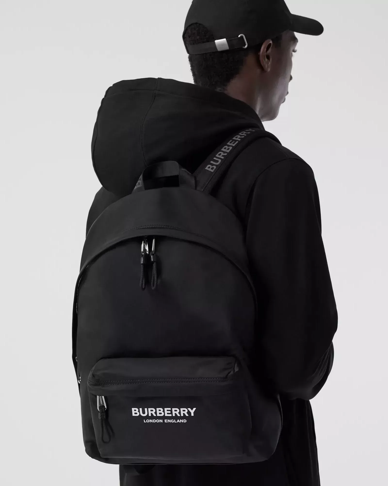 Burberry Logo Print Nylon Backpack