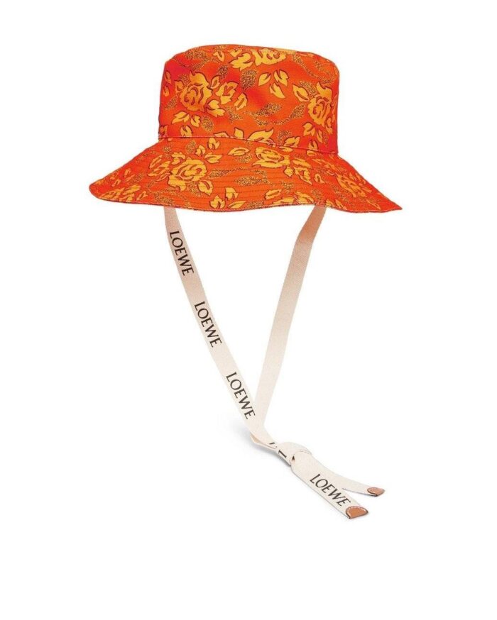 Loewe Paula's Ibiza Cotton Bucket Hat In Orange