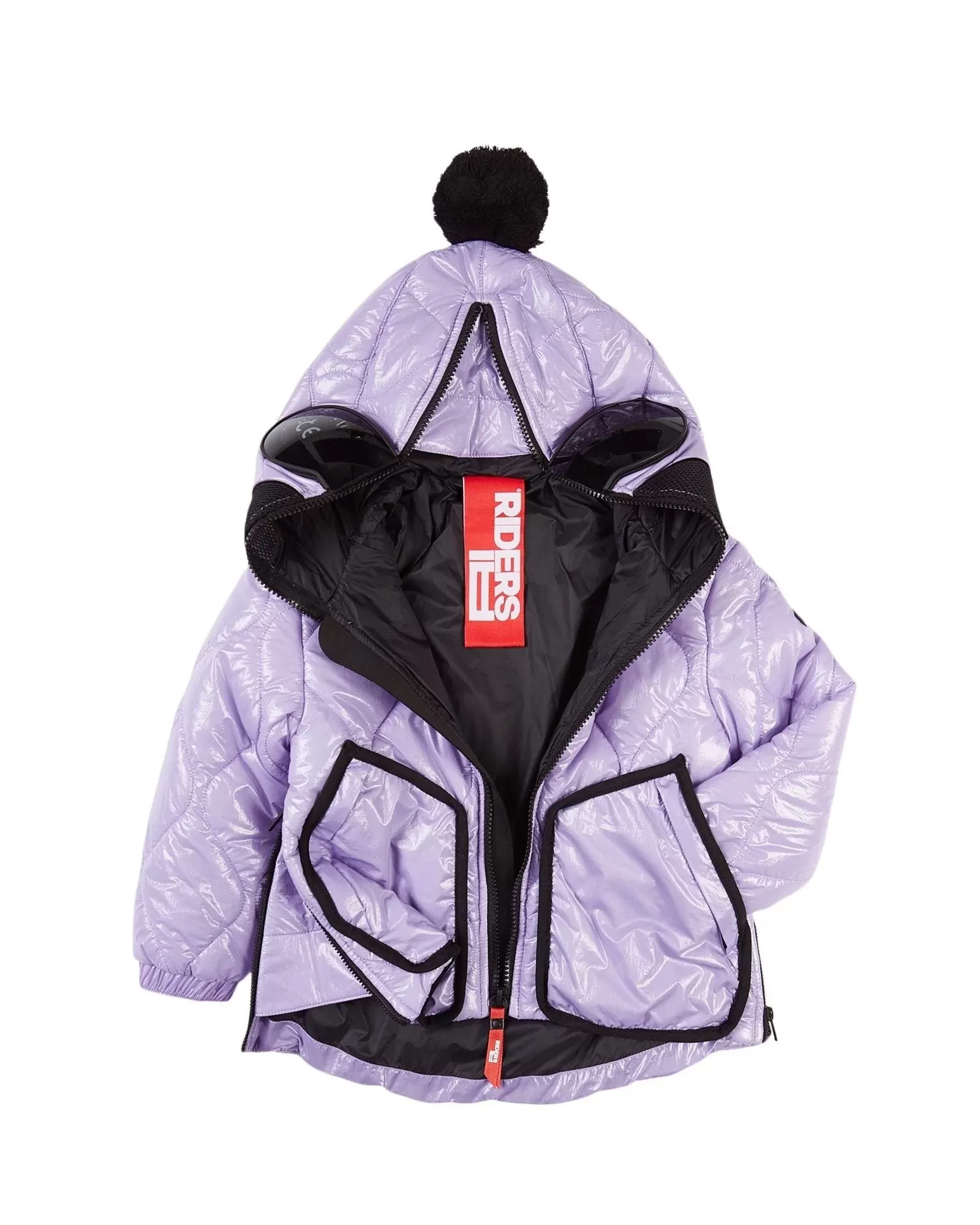 Ai Riders Purple Pom Pom Google Ski Jacket