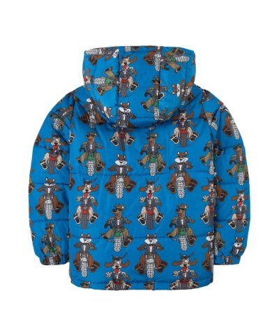 Stella McCartney Blue Motor Dogs Puffer Jacket