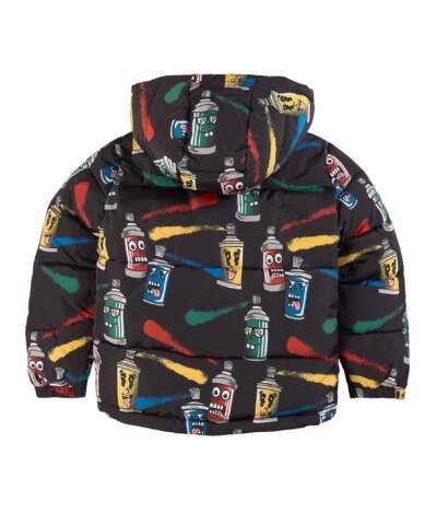 Stella McCartney Black Painting Faces Puffer Jacket