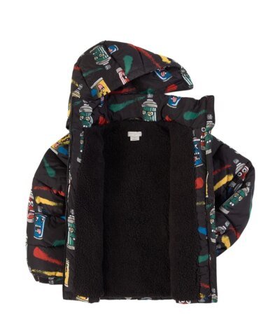 Stella McCartney Black Painting Faces Puffer Jacket