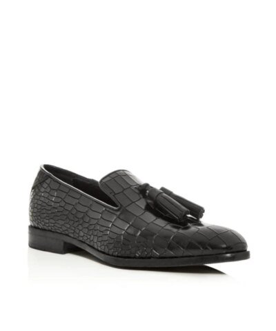 Jimmy Choo Men's Foxley Croc-Embossed Leather Smoking Slippers