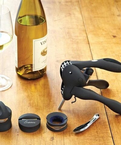 Metrokane Rabbit 6-Piece Wine Tool Kit (Silver)