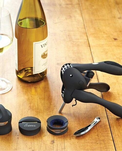 Metrokane Rabbit 6-Piece Wine Tool Kit (Silver)