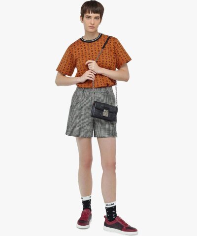 MCM Gretl Black Crossbody in Visetos