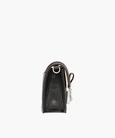 MCM Gretl Black Crossbody in Visetos