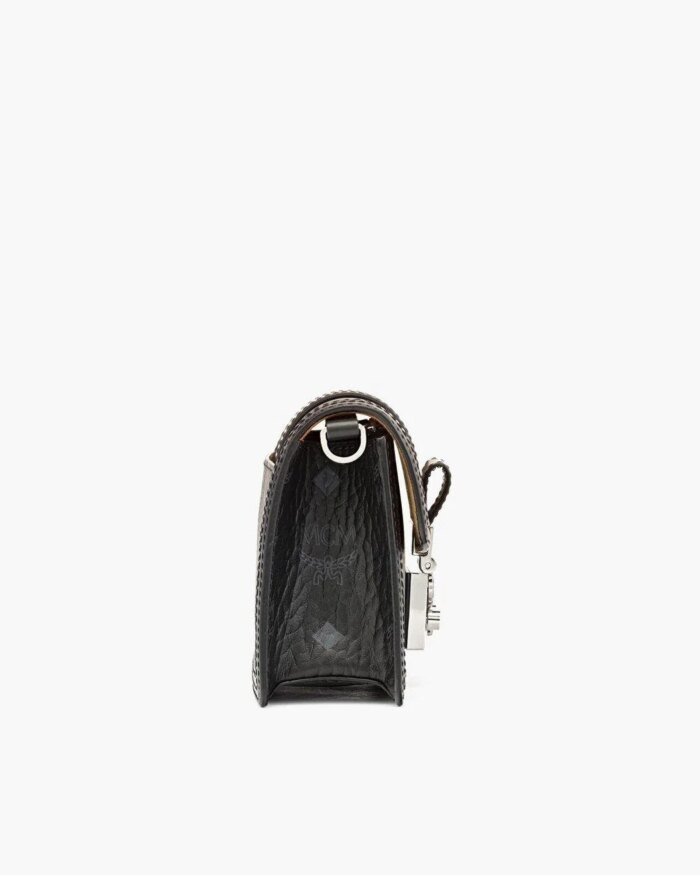MCM Gretl Black Crossbody in Visetos
