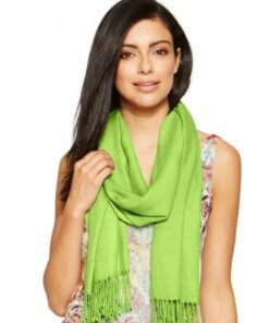 INC International Concepts Satin Pashmina Wrap Chartreuse