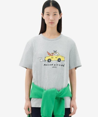 Maison Kitsuné Women's Oly Taxi Fox Classic Tee-Shirt in Grey
