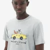 Maison Kitsuné Men's Oly Taxi Fox Classic Tee-Shirt in Grey