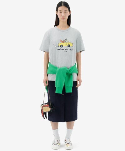Maison Kitsuné Women's Oly Taxi Fox Classic Tee-Shirt in Grey