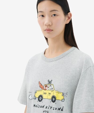 Maison Kitsuné Women's Oly Taxi Fox Classic Tee-Shirt in Grey