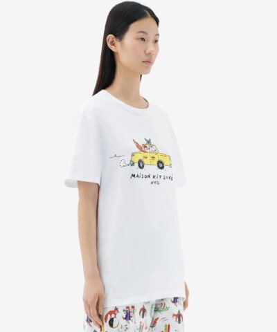 Maison Kitsuné Women's Oly Taxi Fox Classic Tee-Shirt in White