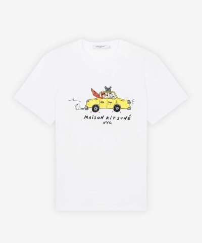 Maison Kitsuné Women's Oly Taxi Fox Classic Tee-Shirt in White