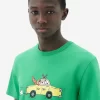 Maison Kitsuné Men's Oly Taxi Fox Classic Tee-Shirt in Green