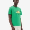 Maison Kitsuné Men's Oly Taxi Fox Classic Tee-Shirt in Green