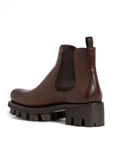 Prada Leather Lug Chelsea Boots
