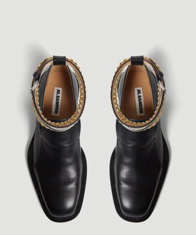Jil Sander Anklet Loafers in Black