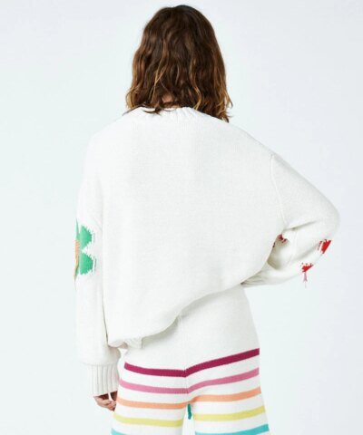 Mira Mikati Organic Cotton Floral Print Jumper Ecru