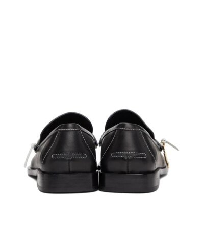 JW Anderson Black & Navy Loafers Flat Stitch