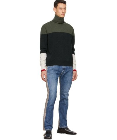 JW Anderson Black & Navy Loafers Flat Stitch