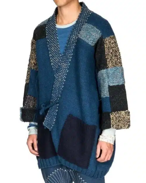 Kapital Men's Hand Knit Tsugihagi Kesa Cardigan