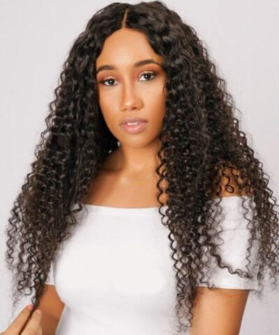 Cranberry Brazilian Virgin Curly Hair 3 Bundles With 4*4 Lace Closure