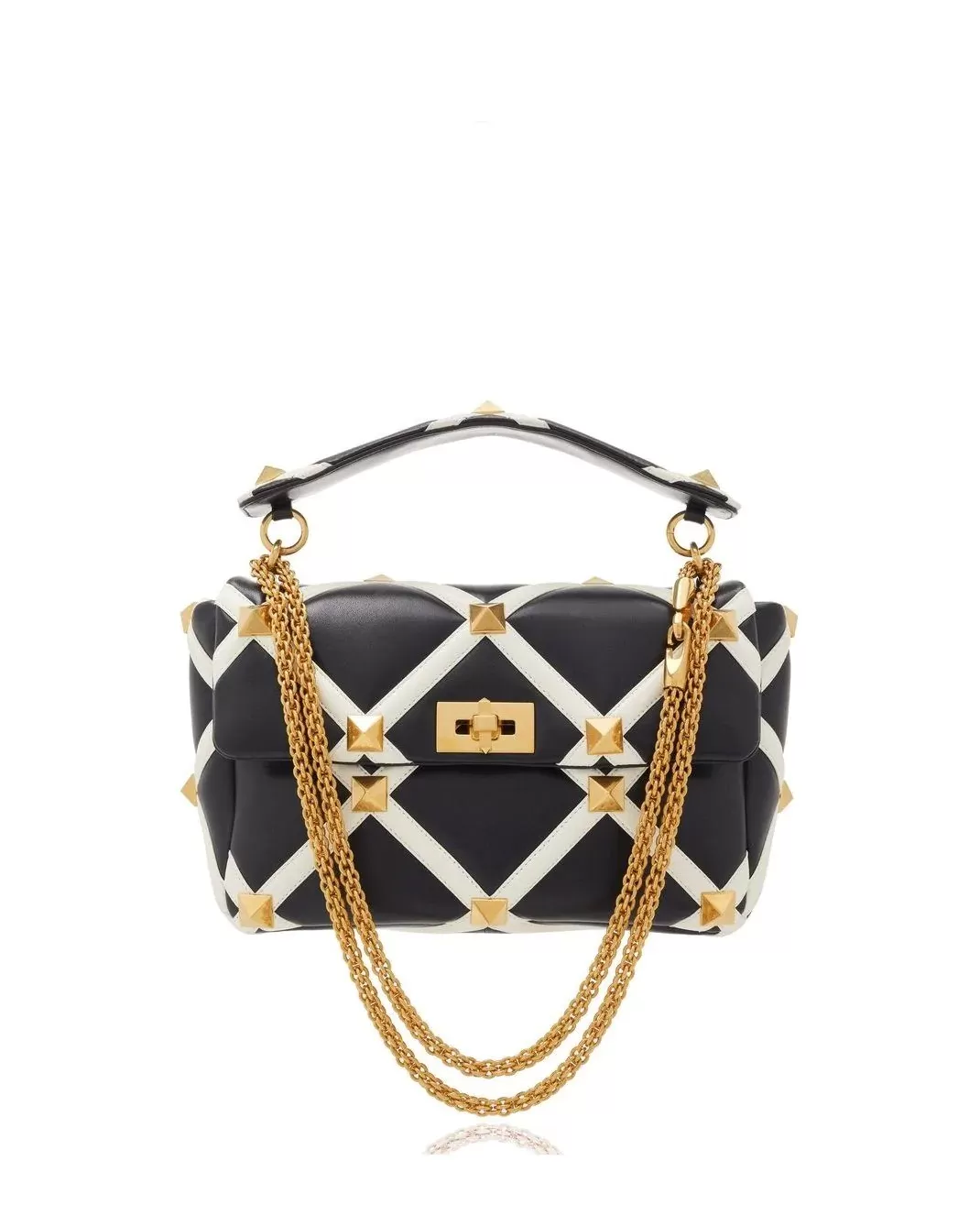 Valentino Garavani Large Roman Stud Leather Shoulder Bag