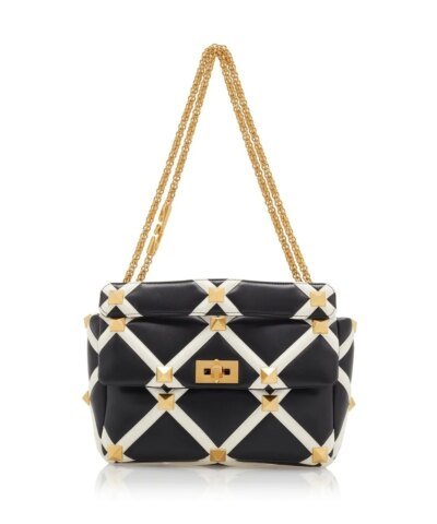 Valentino Garavani Large Roman Stud Leather Shoulder Bag