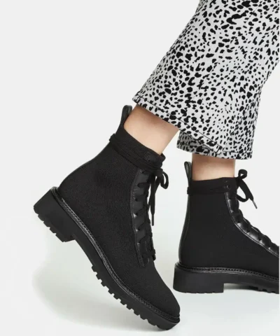 Loeffler Randall Brady Stretch Knit Combat Boots