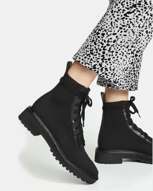 Loeffler Randall Brady Stretch Knit Combat Boots