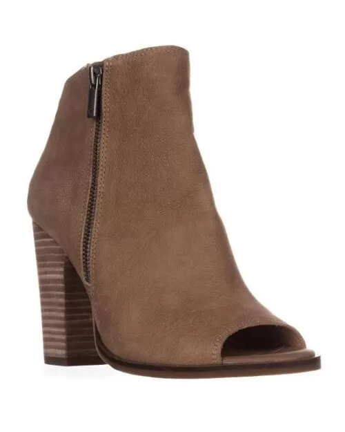 Lucky Brand Lamija Peep-Toe Ankle Booties, Sesame